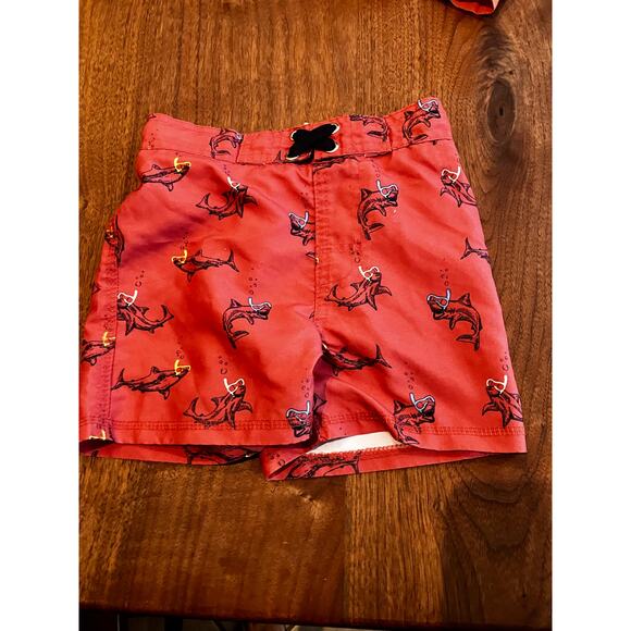 Toddler Boy Swim Lot – 4 Swim Trunks + Surf-osaurus Rashguard Shirt – Size 2T - Picture 10 of 14